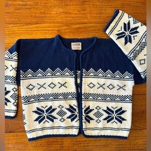 Vintage Rev Wear Cotton Open Front Cardigan Bolivia / Large